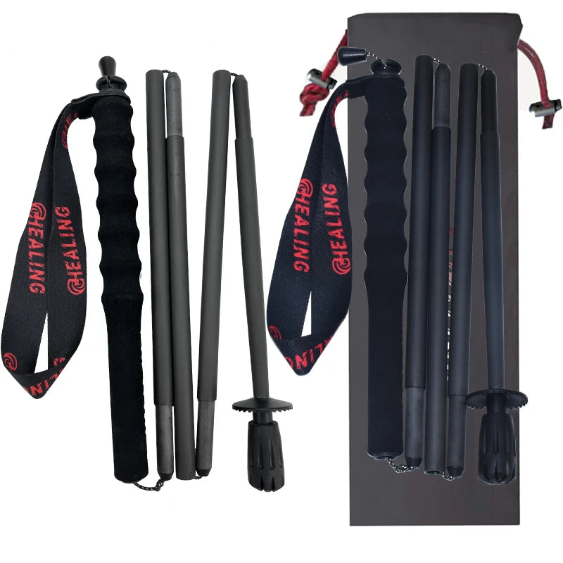 OKHEALING Foldable Carbon Fiber Trekking Poles With Foam Grip