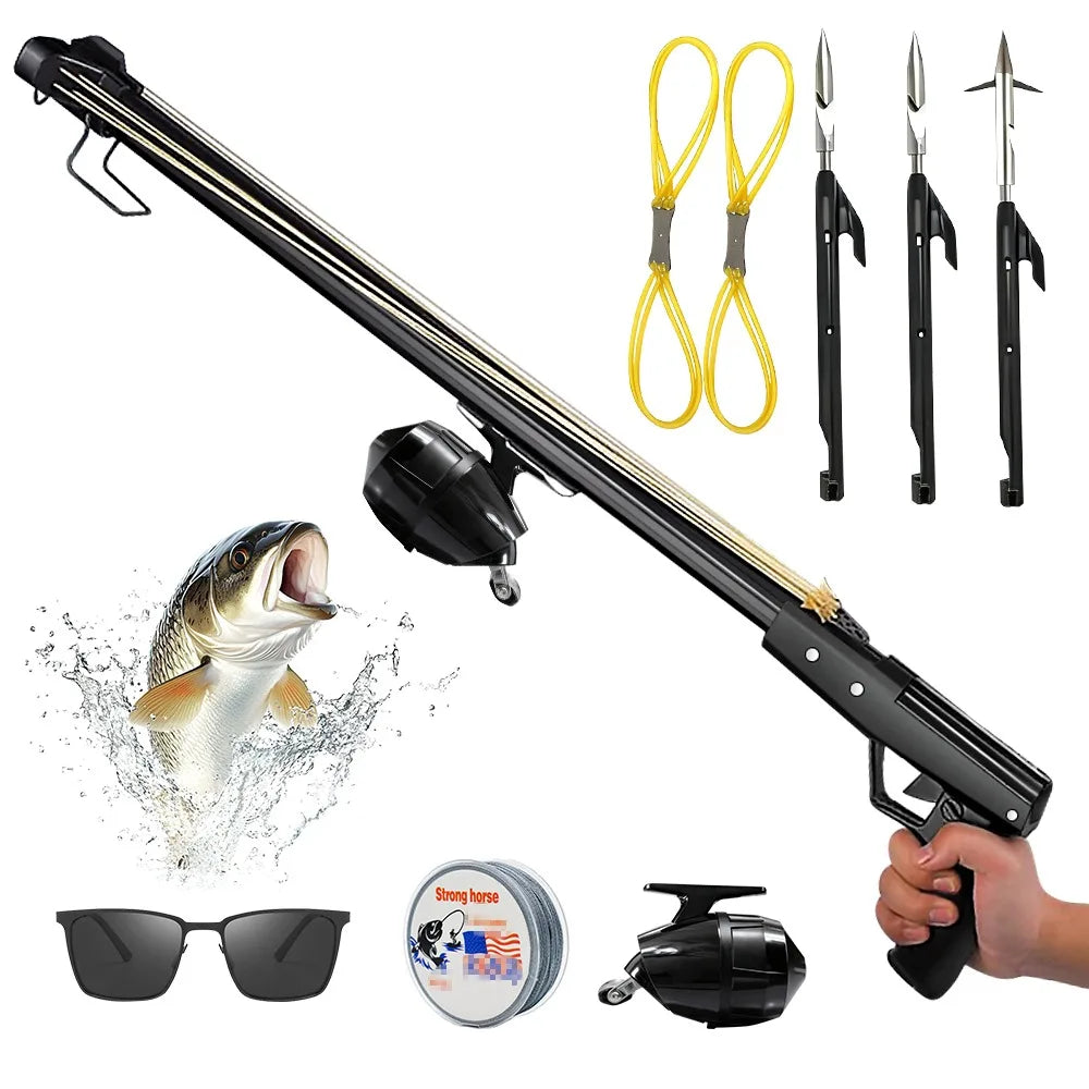 Aluminum Fishing Slingshot Rod With Reel Portable Long Distance Tool