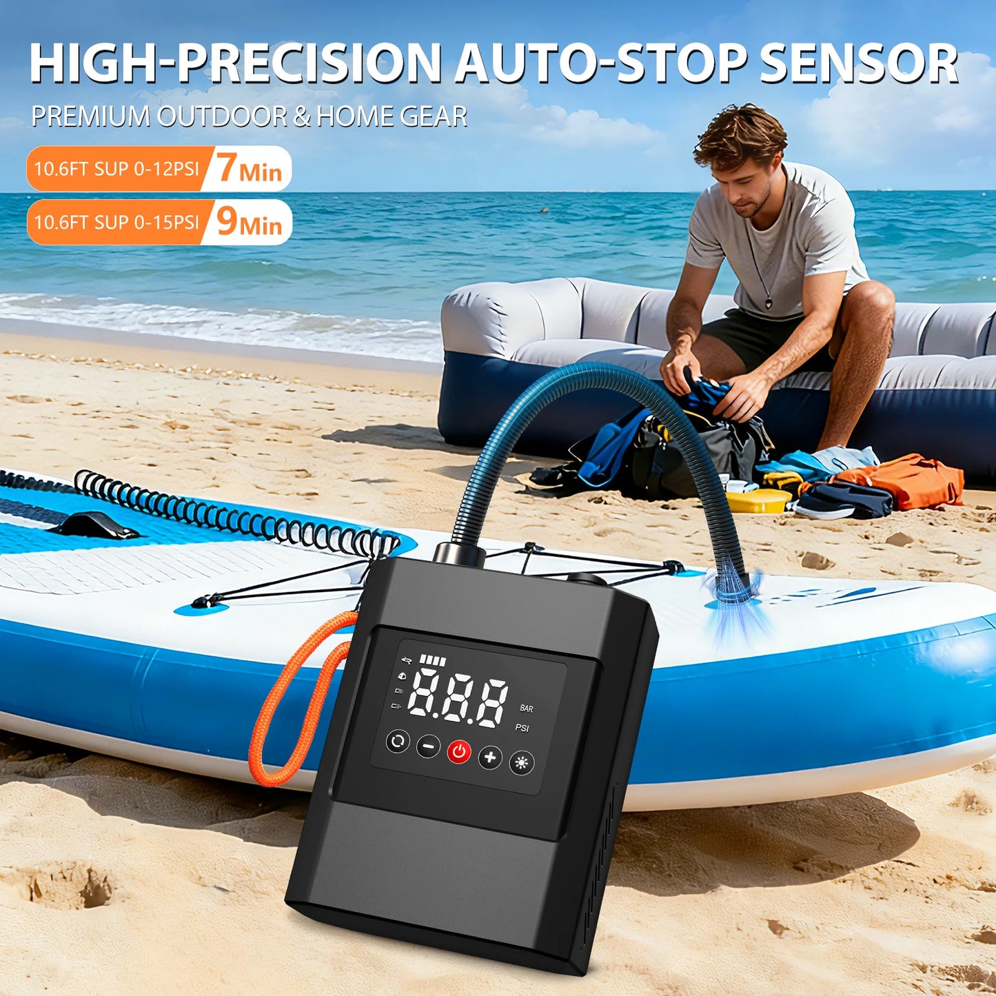 Electric SUP Pump With Battery And DC Dual Power Paddleboard