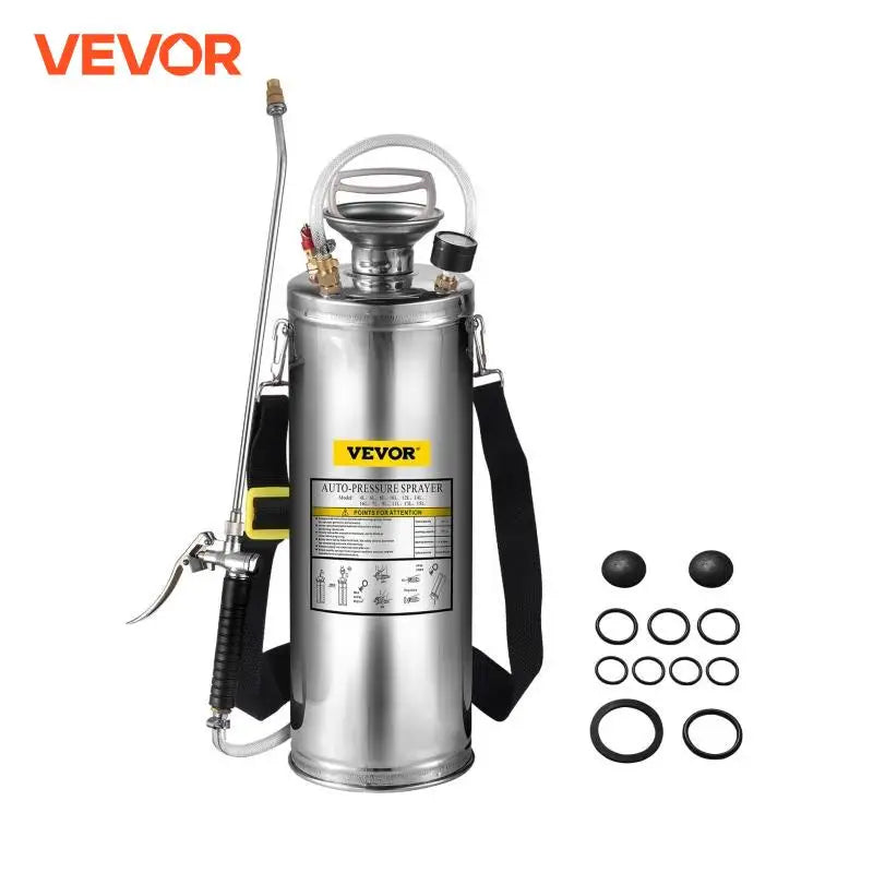 SucceBuy Hand Powered Stainless Steel Sprayer Garden Home Cleaning