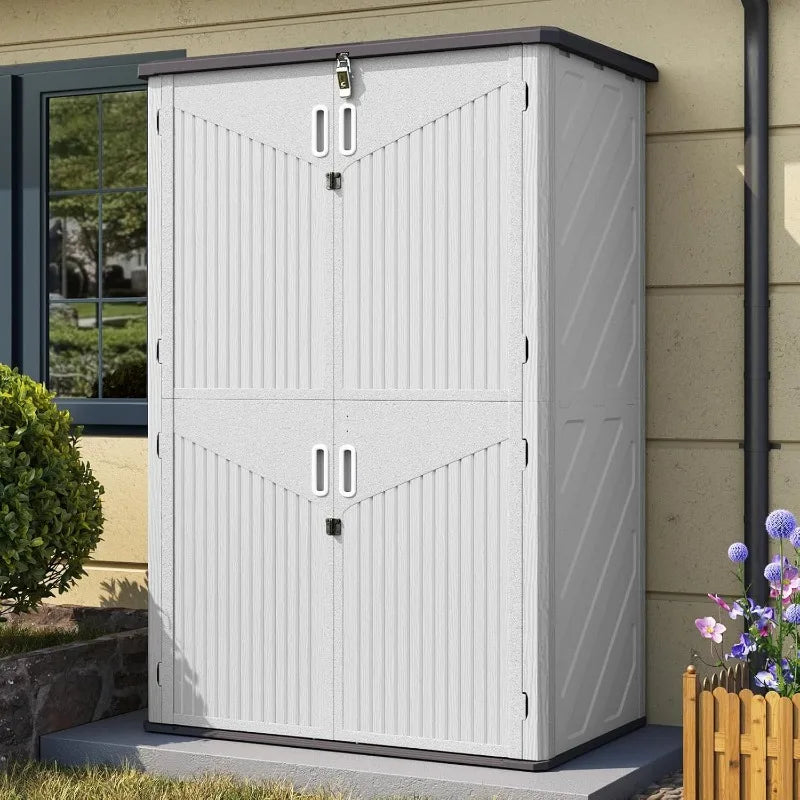 Outdoor Storage Shed With Floor Waterproof Cabinet