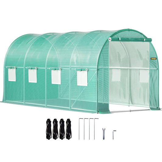 SucceBuy Walk In Tunnel Greenhouse Galvanized Frame Waterproof Cover