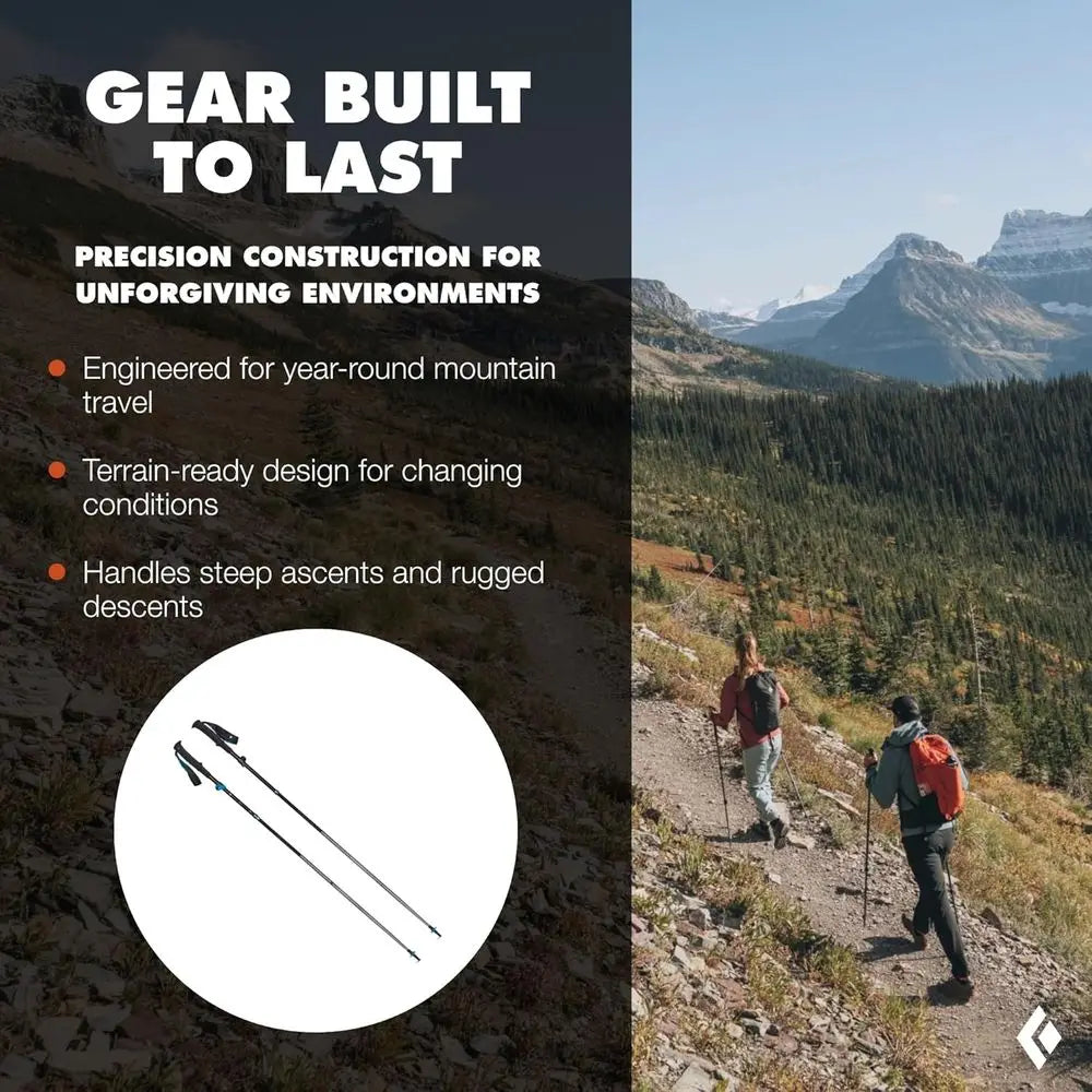 Ultralight Hiking Poles With ZPole Design For Trail Stability