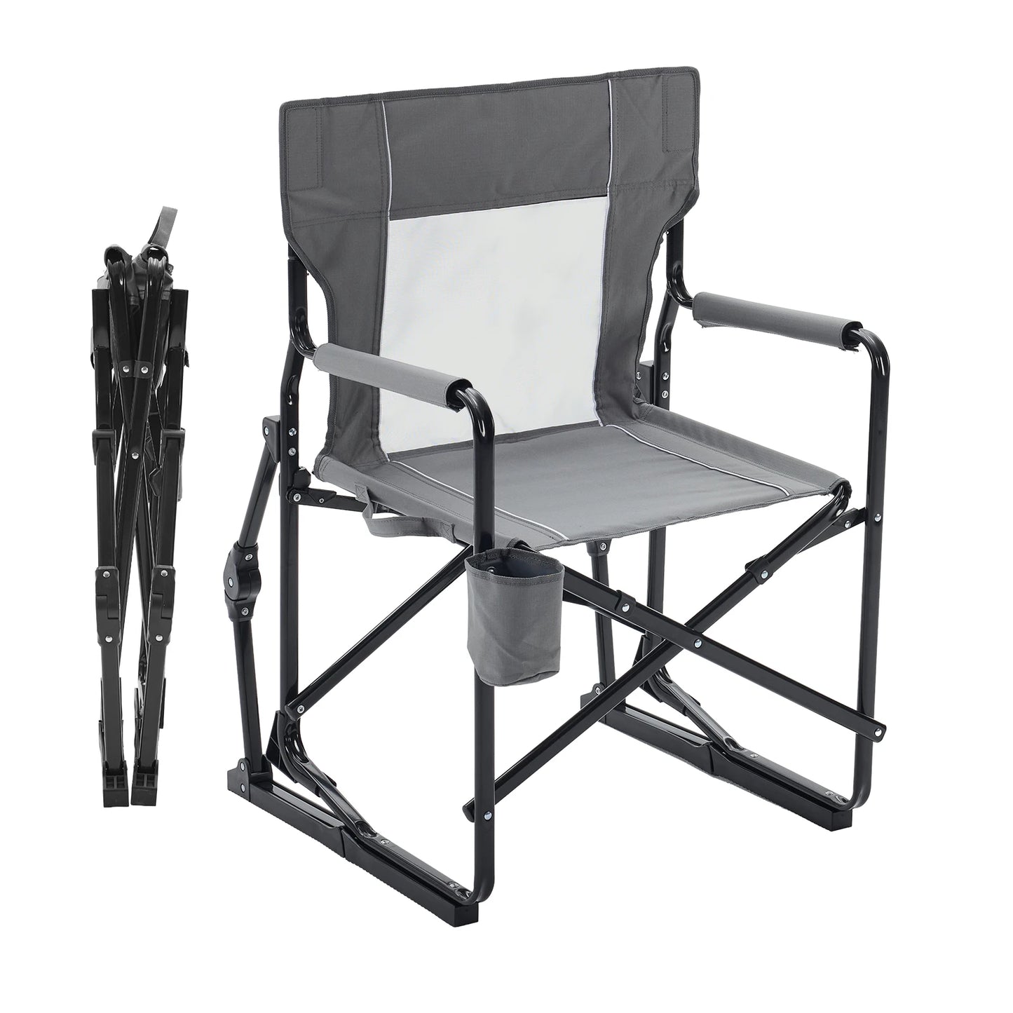 JHK Outdoor Folding Camping Chair Mesh Back Waterproof Armrests