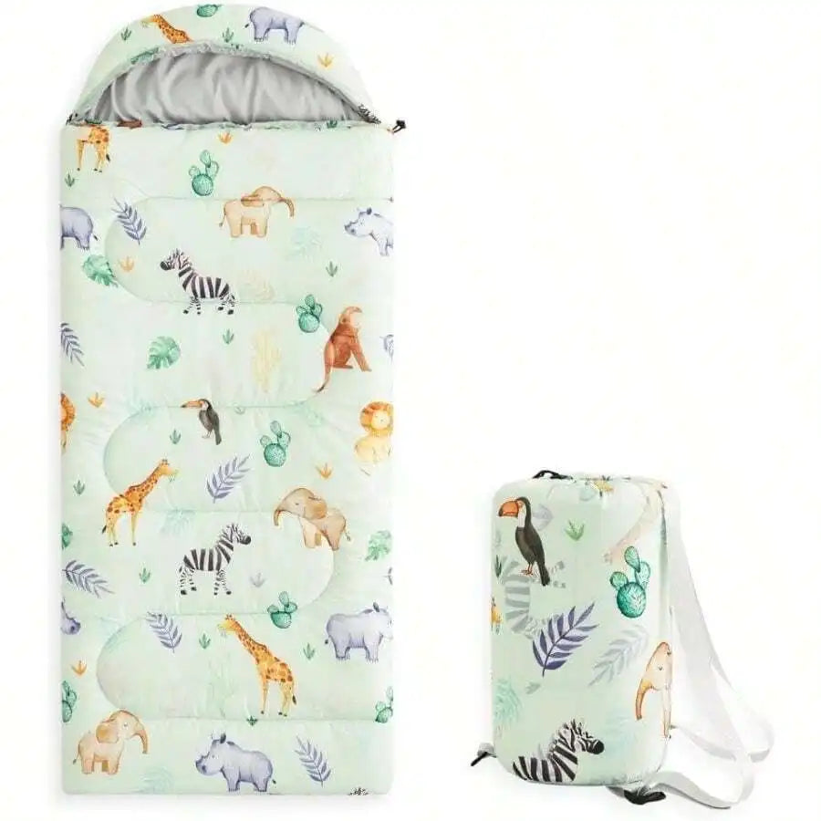 Portable Lightweight Sleeping Bag With Backpack Straps Three Season Camping