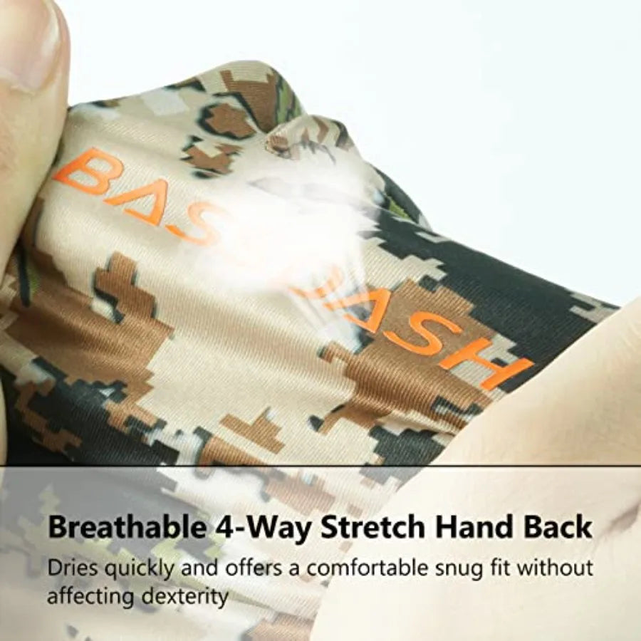 Camo Hunting Gloves UPF 50 Plus Lightweight Touchscreen Outdoor