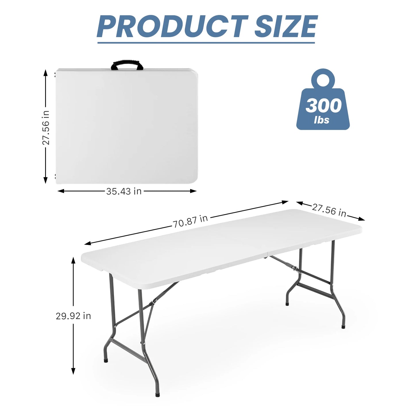 JHK Portable Folding Outdoor Camping Table Heavy Duty Carry Handle