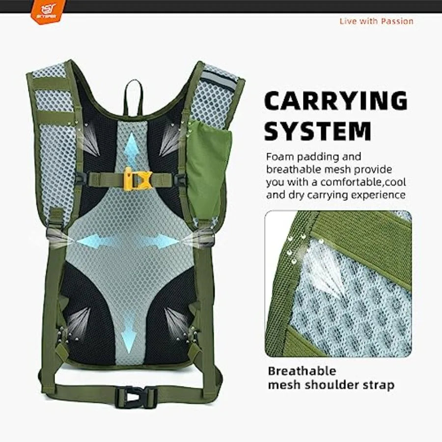 Unisex 15L Hiking Backpack Lightweight Water Resistant Daypack