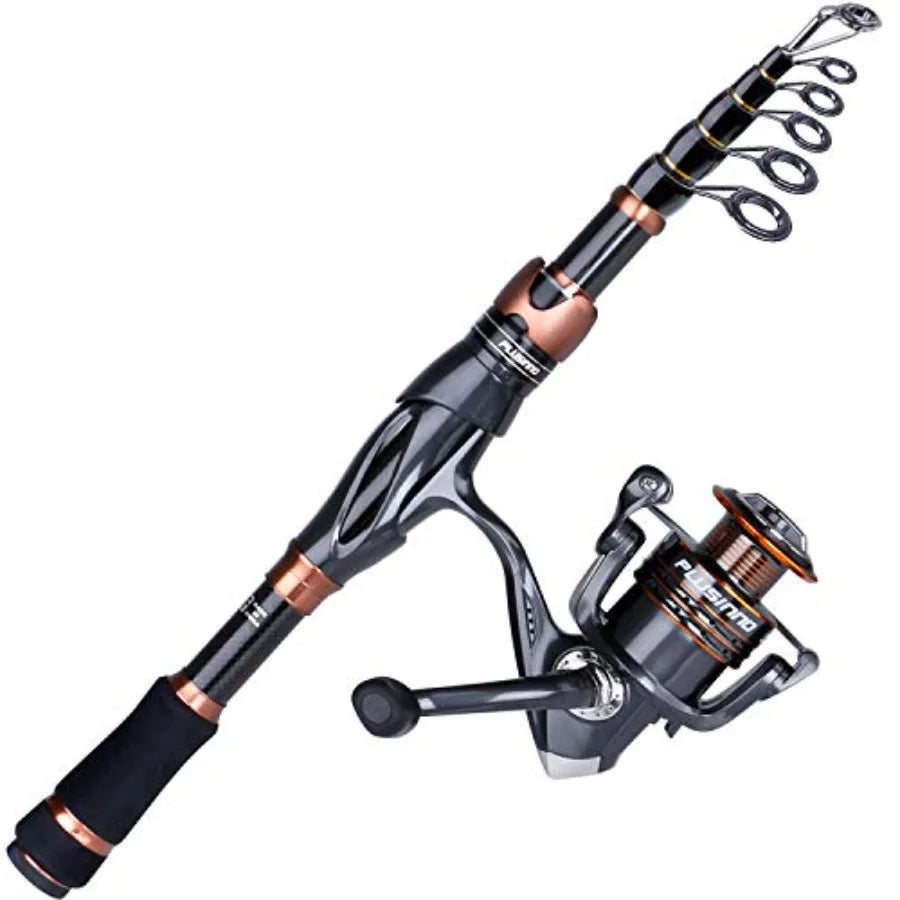 Fishing Rod And Reel Combo Bronze Warrior Toray IM6 Telescopic