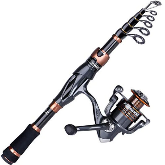 Fishing Rod And Reel Combo Bronze Warrior Toray IM6 Telescopic