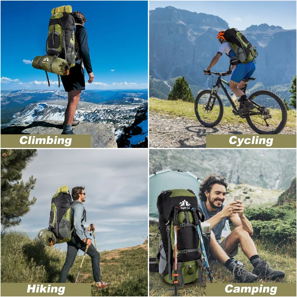 Night Cat Waterproof Lightweight Hiking Backpack For Men And Women All Seasons