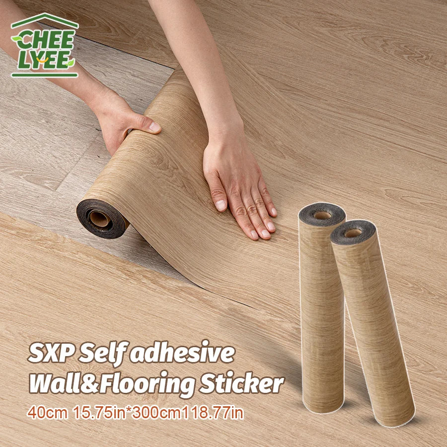 Self Adhesive Wall And Floor Sticker Wood Grain Marble Design 2 Rolls