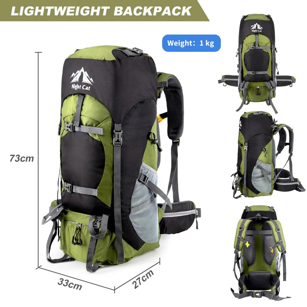 Night Cat Waterproof Lightweight Hiking Backpack For Men And Women All Seasons