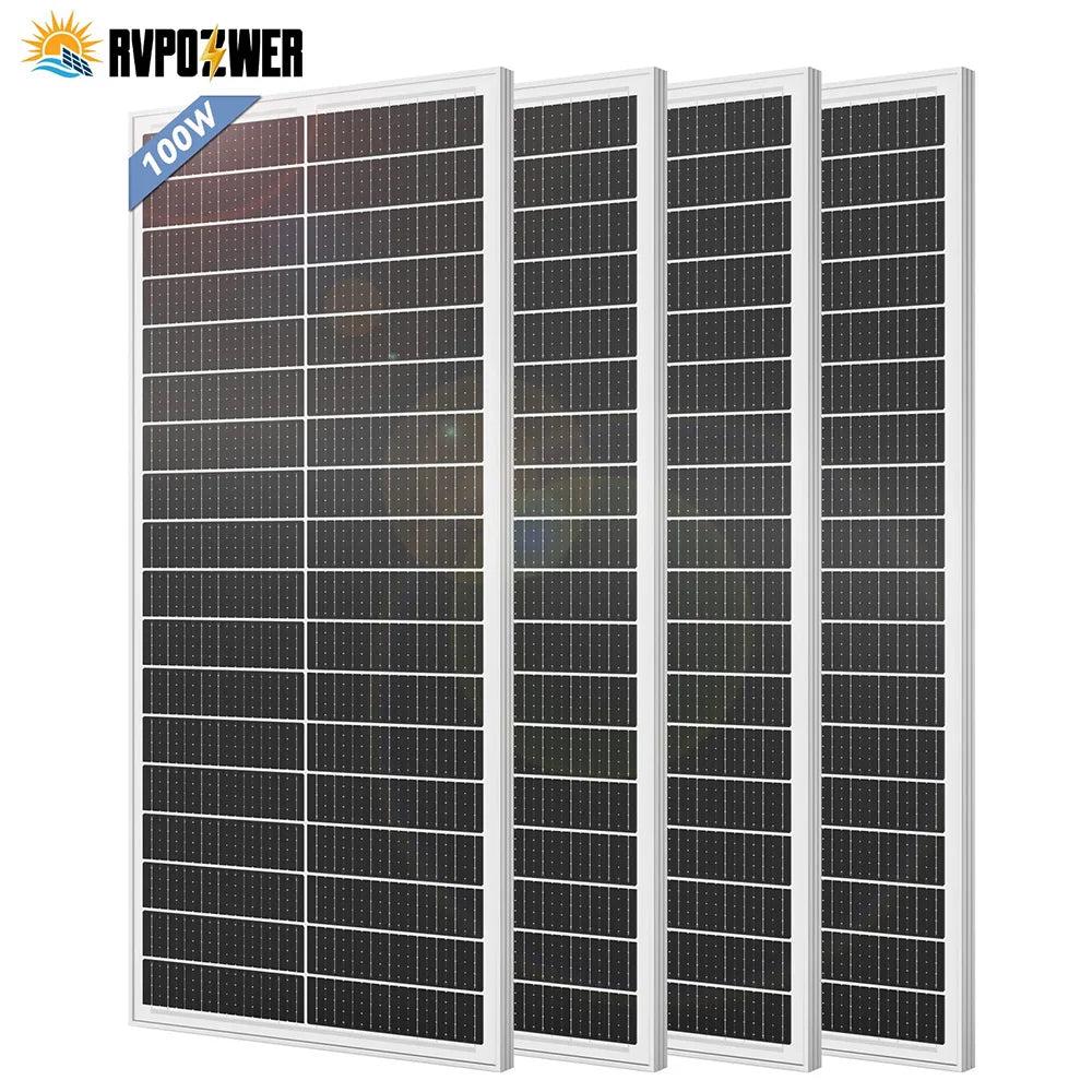 Rvpozwer 100W Monocrystalline Solar Panel For Off Grid Homes