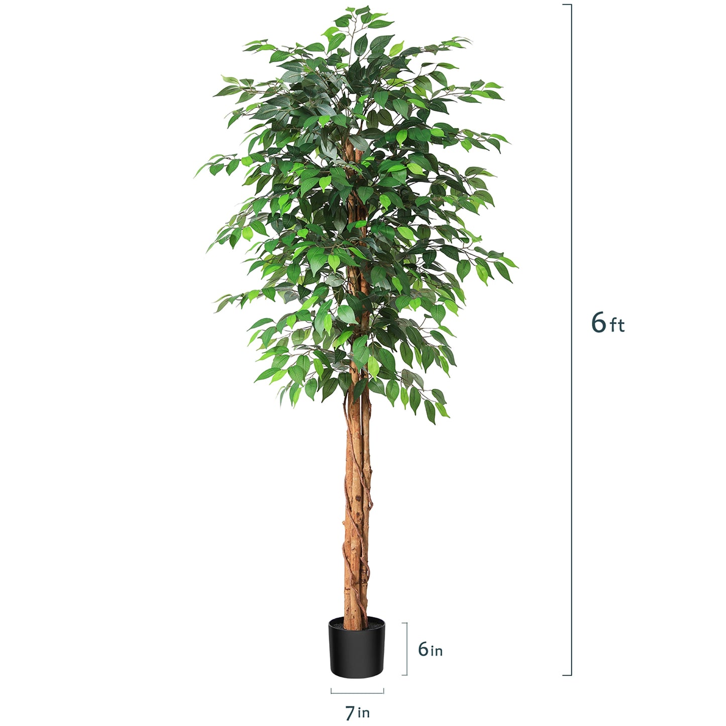 KAZEILA Artificial Ficus Tree With Natural Curved Trunk Decor