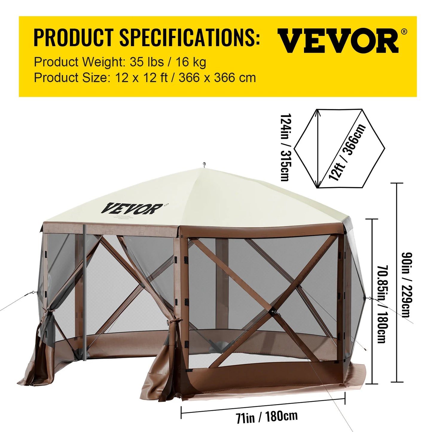 SucceBuy Pop Up Camping Gazebo Shelter For Outdoor Shade And Privacy