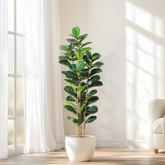 HiMISS Fiddle Leaf Fig Artificial Tree With Pot Home Decor