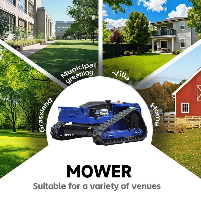 RELYMG Wireless Remote Control Robotic Lawn Mower All Terrain Cutter