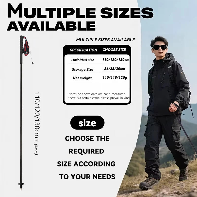 OKHEALING Ultralight Carbon Fiber Trekking Poles Foldable Hiking Poles