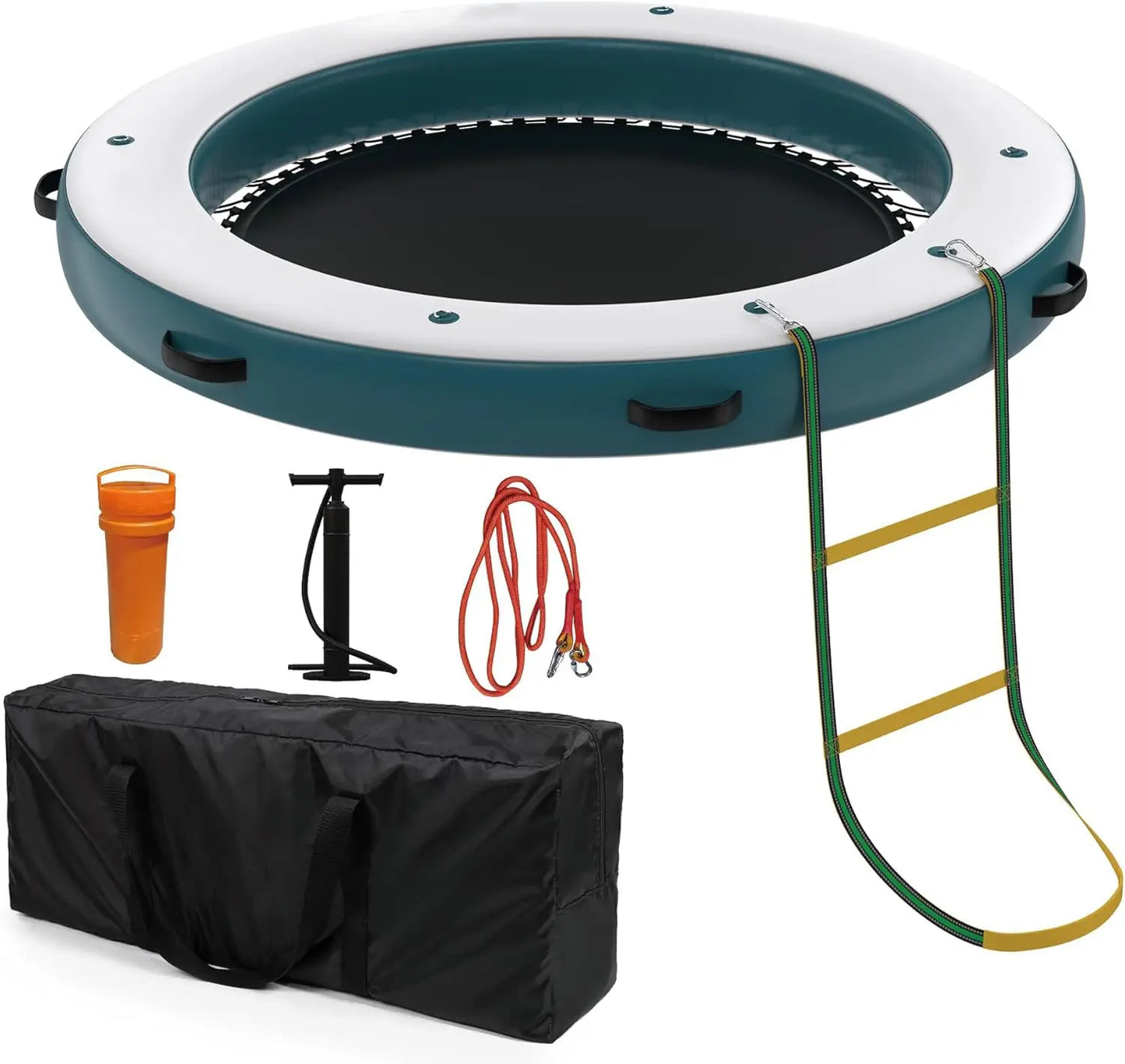 Round Inflatable Floating Platform For Lake And Pool Recreation