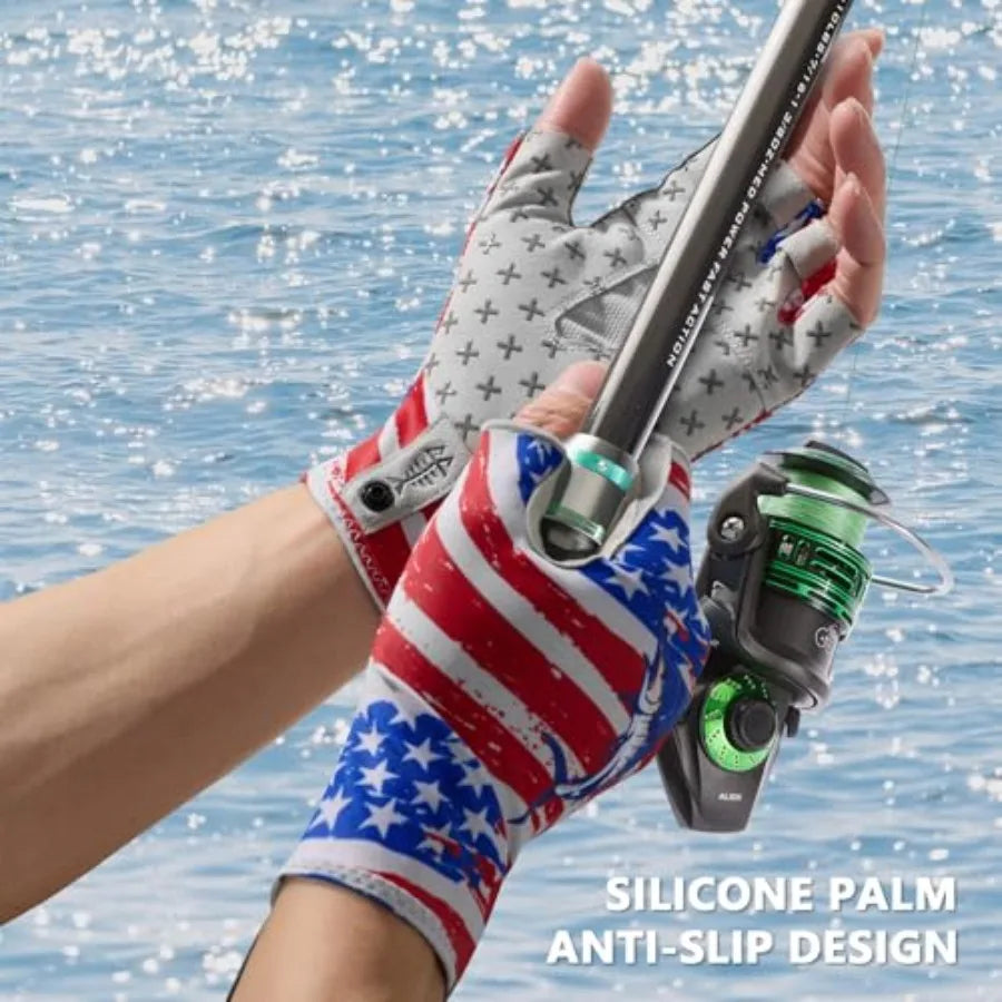 Unisex UPF 50 Plus Fingerless Gloves For Fishing Hiking Kayaking