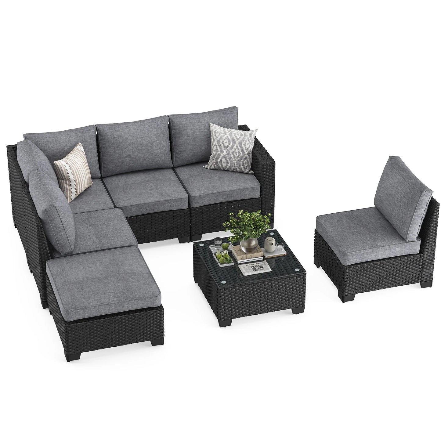 Farini Patio Sectional Sofa Set Outdoor Furniture Weatherproof