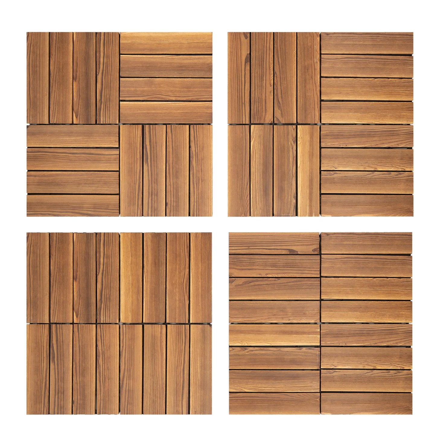 Wood Plastic Composite Interlocking Deck Tiles For Patio Flooring