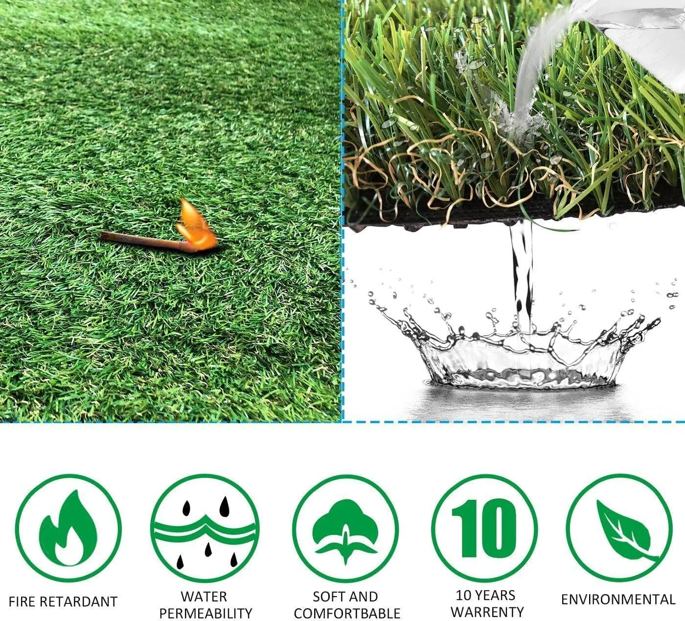 Realistic Artificial Grass Turf Thick Synthetic Lawn For Indoor Garden