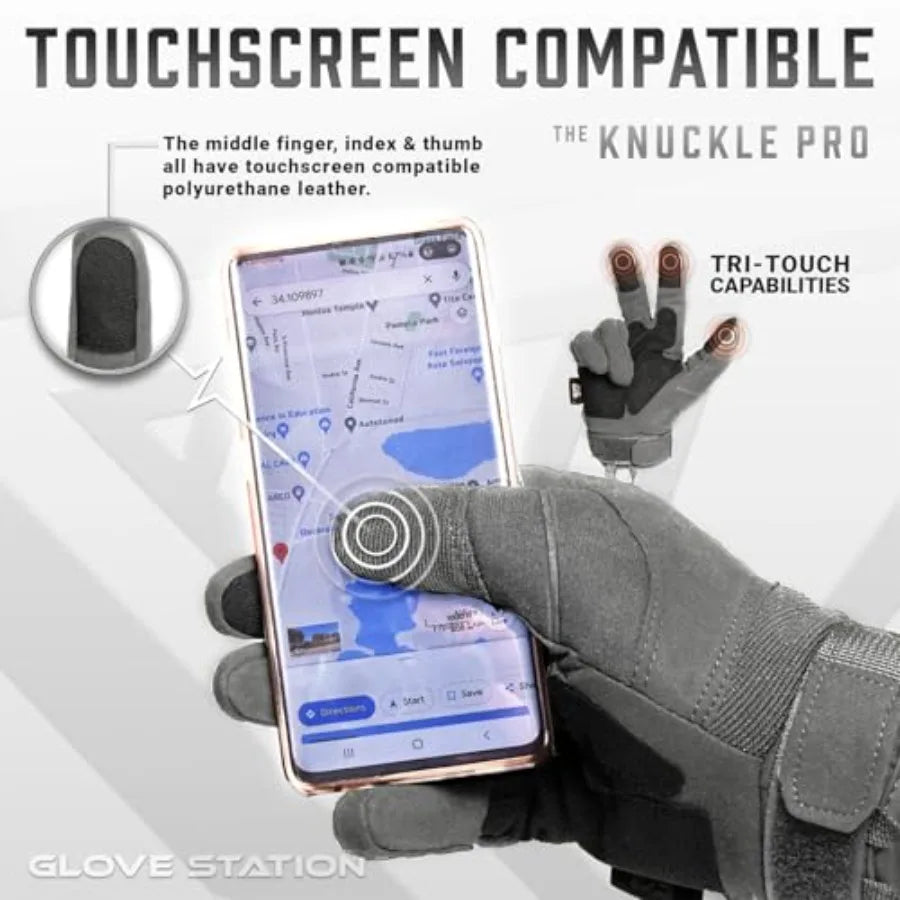 Knuckle Protective Gloves For Men Touchscreen Riding And Outdoor Work