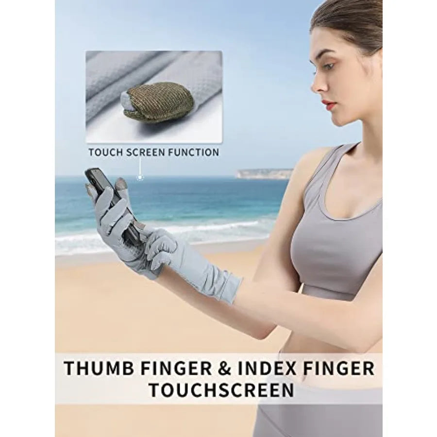 UV Protection Finger Tip Touchscreen Gloves UPF 50+ for Cycling