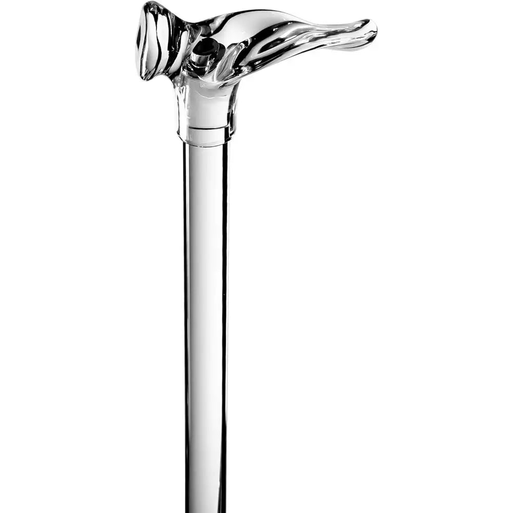 Clear Lucite Walking Stick With Palm Grip For Right Handed