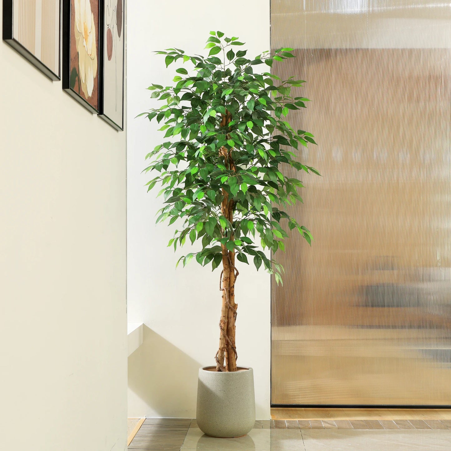 KAZEILA Artificial Ficus Tree With Natural Curved Trunk Decor