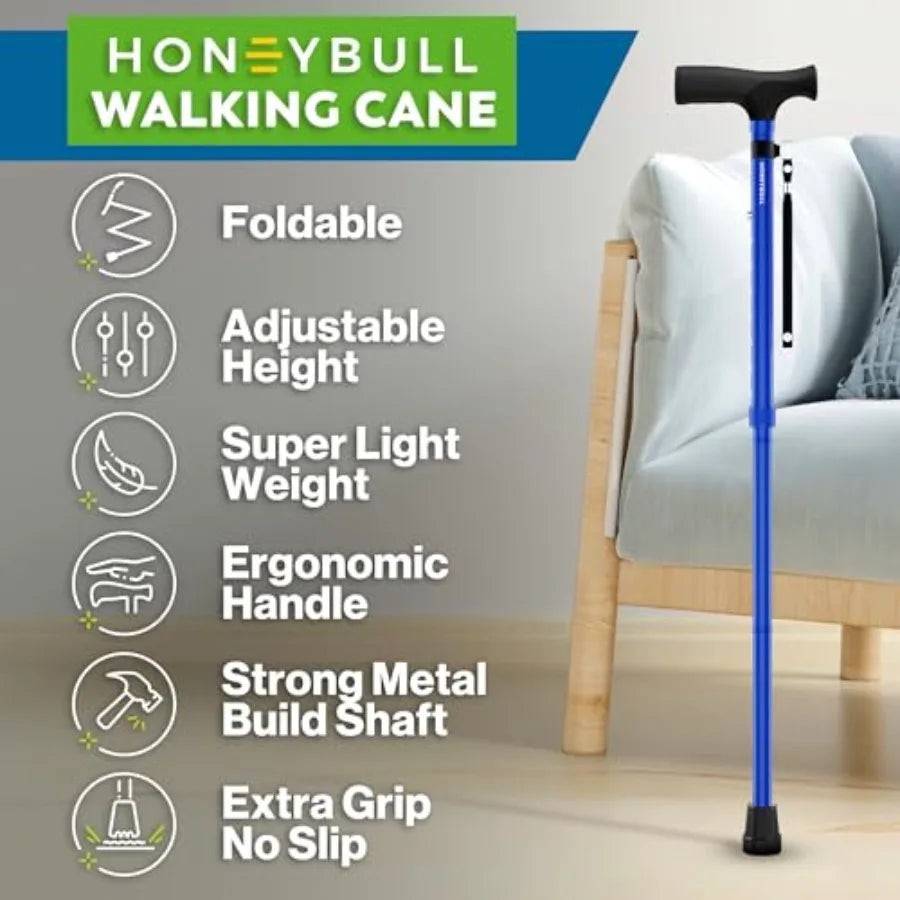 Folding Adjustable Walking Cane For Seniors Up To 250 Pounds