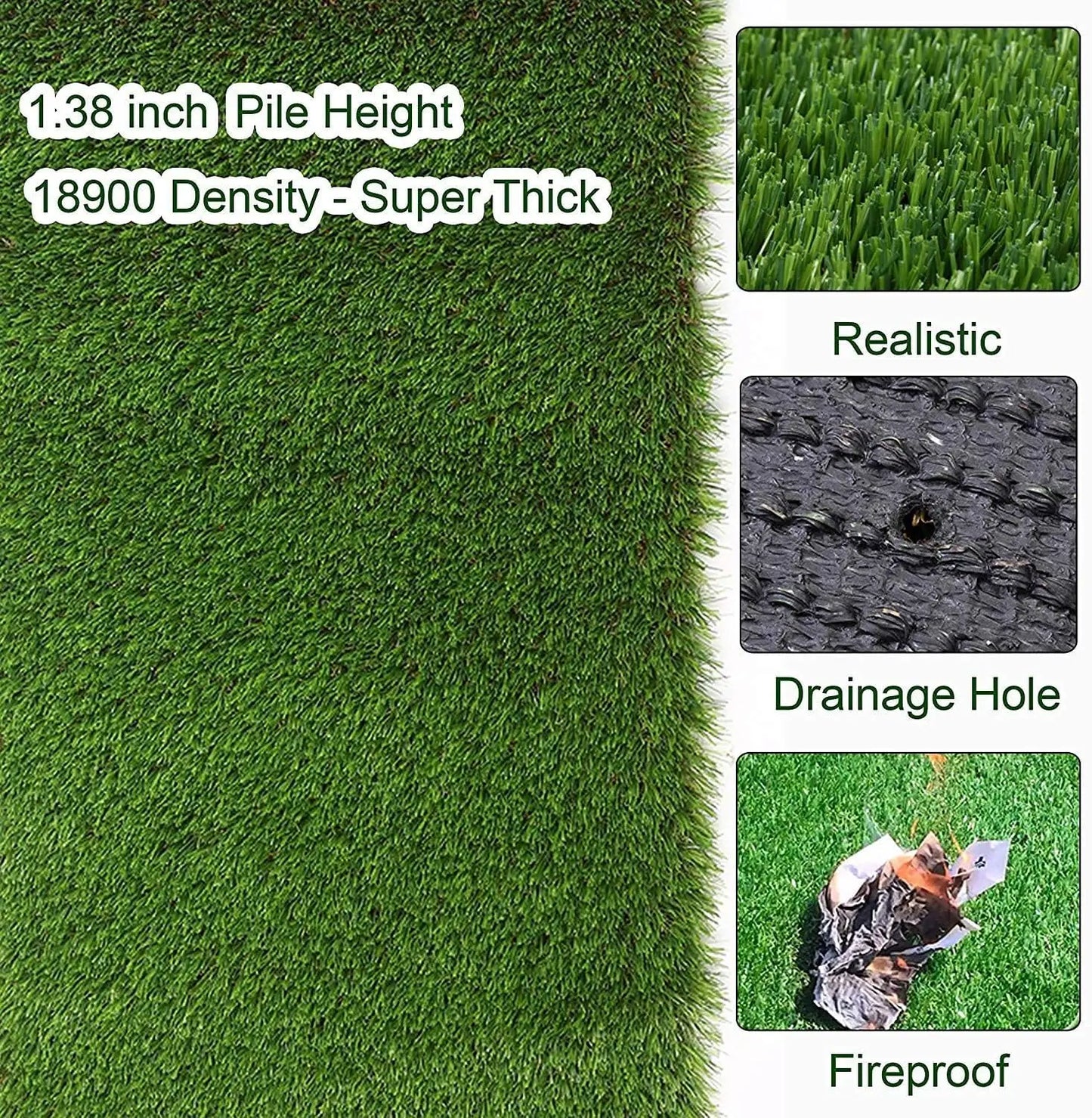 Realistic Artificial Grass Turf Thick Synthetic Lawn For Indoor Garden