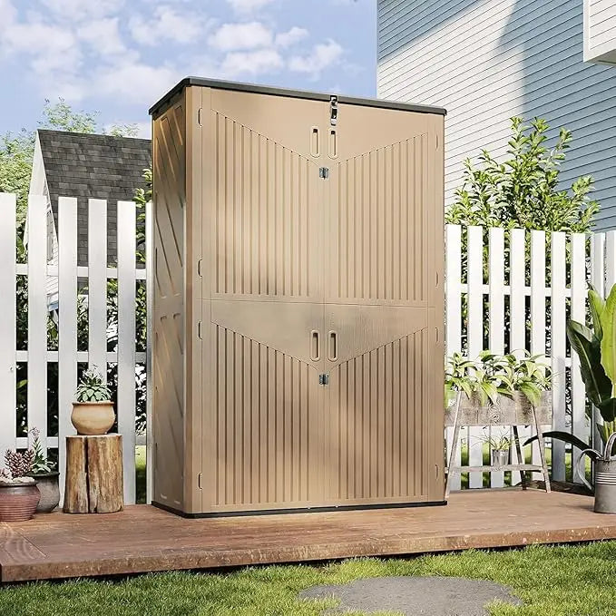 Outdoor Storage Shed With Floor Waterproof Cabinet