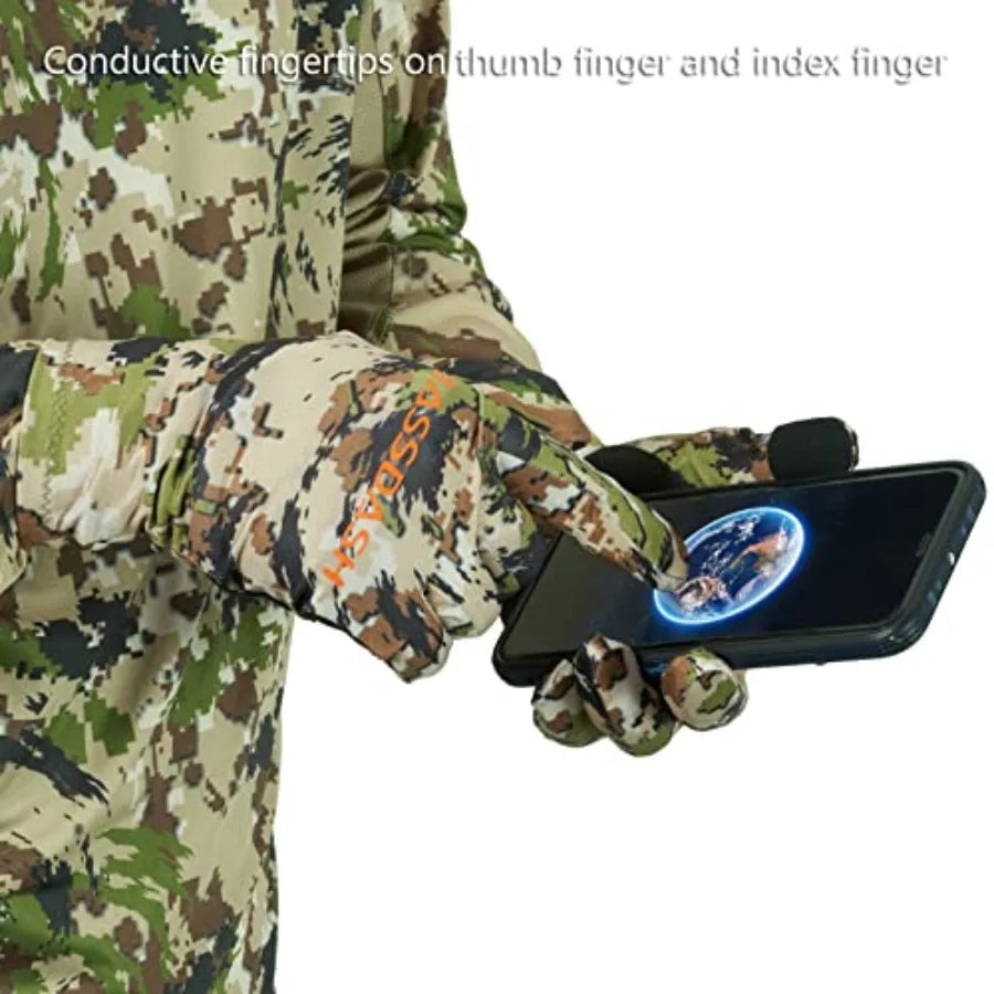 Camo Hunting Gloves UPF 50 Plus Lightweight Touchscreen Outdoor