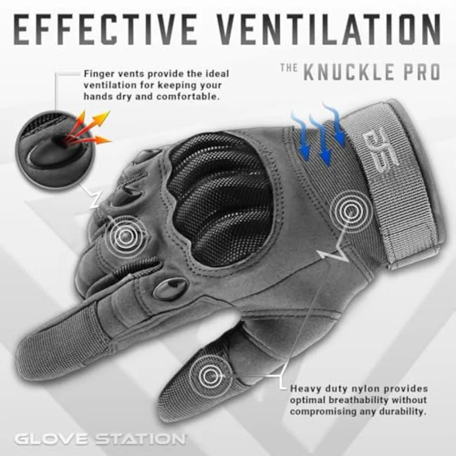 Knuckle Protective Gloves For Men Touchscreen Riding And Outdoor Work