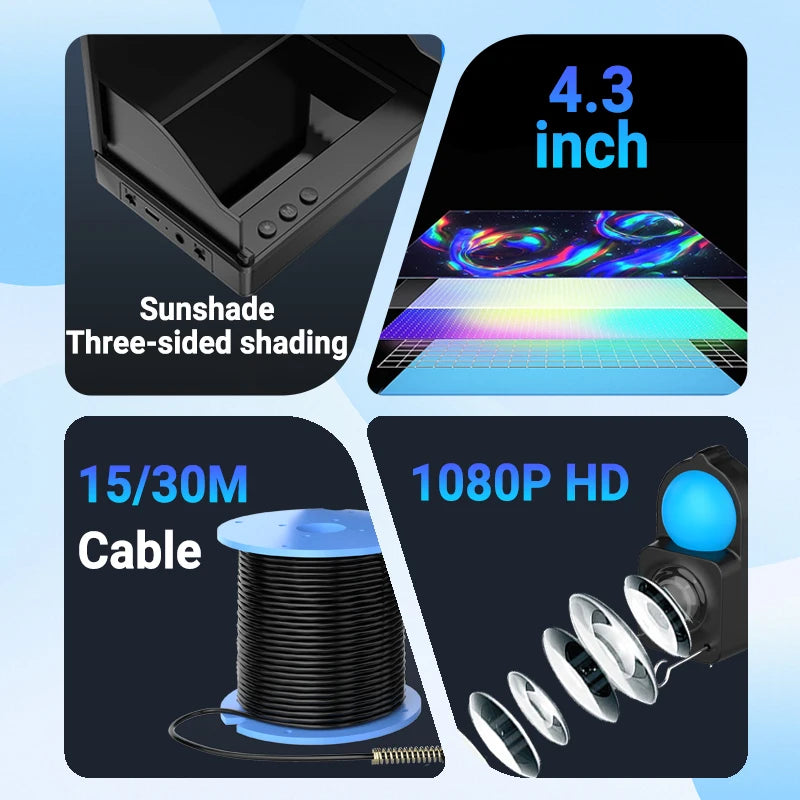 Waterproof Underwater Fishing Camera With HD Night Vision Depth Finder
