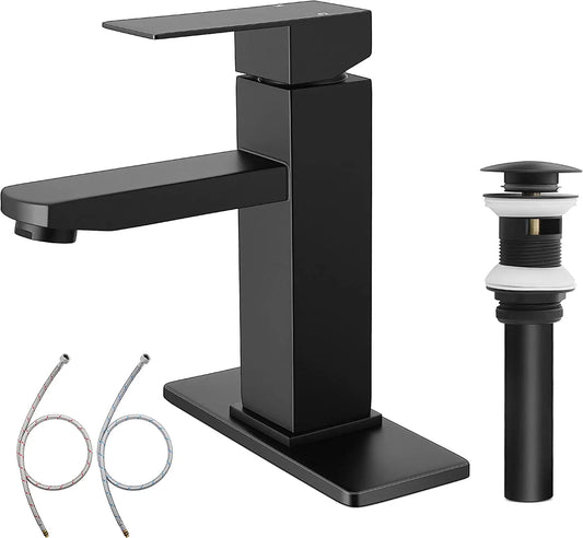 304 Stainless Square Bathroom Faucet Hot and Cold Water