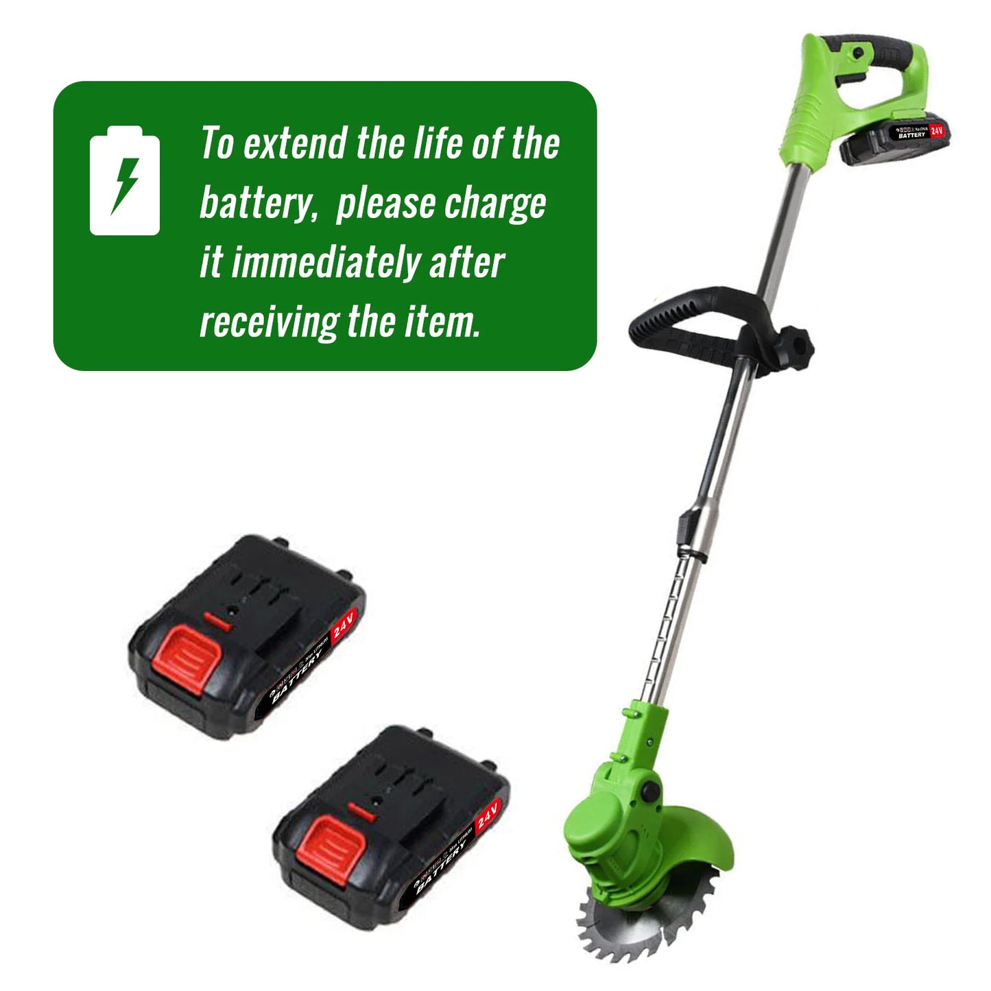 Electric 2in1 Cordless Weed Trimmer Brushless With Charger For Yard