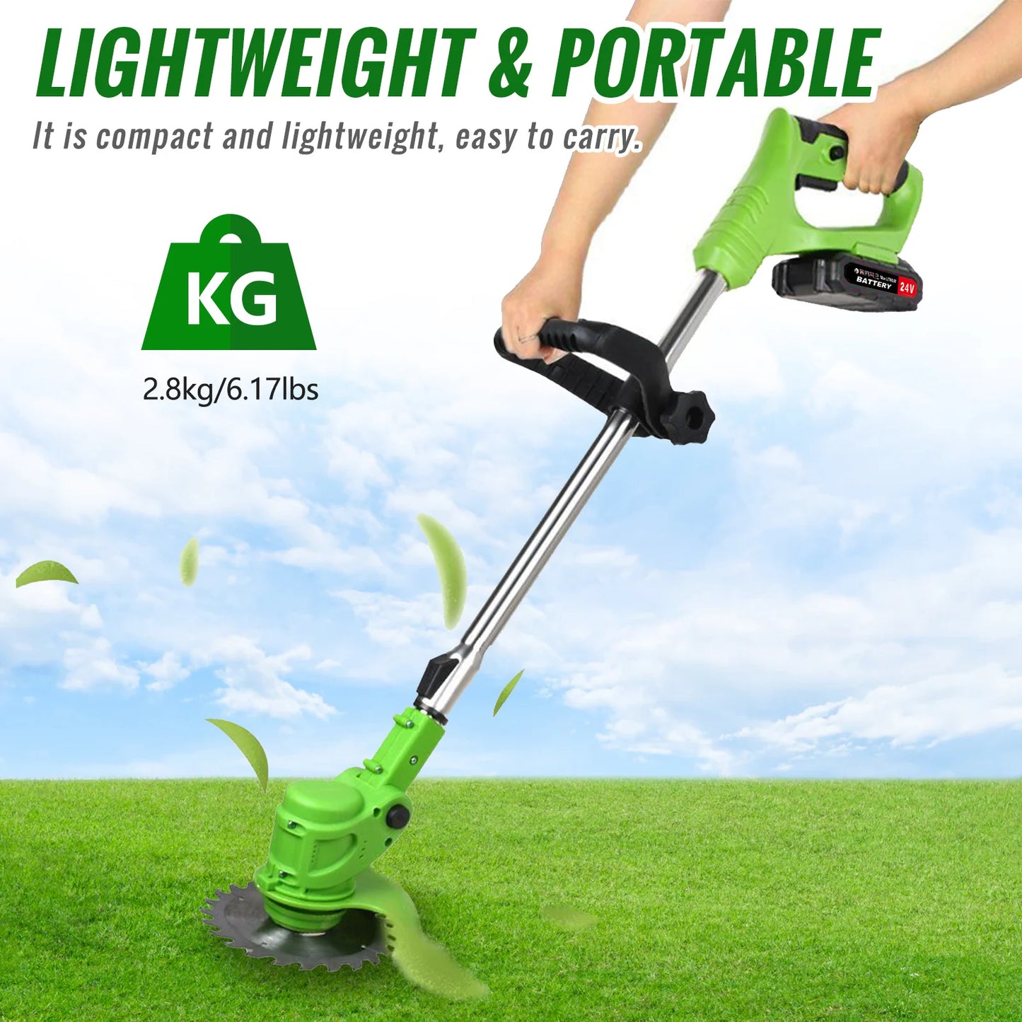 Electric 2in1 Cordless Weed Trimmer Brushless With Charger For Yard