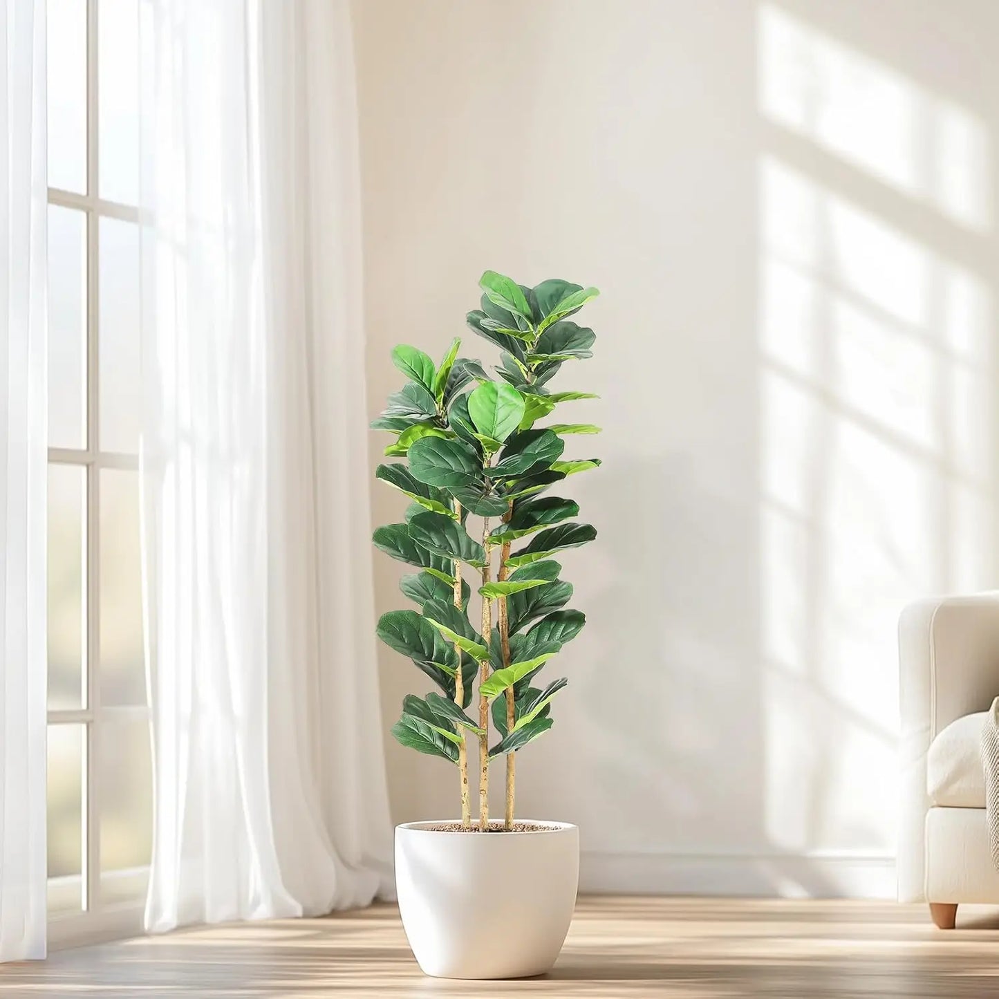 HiMISS Fiddle Leaf Fig Artificial Tree With Pot Home Decor