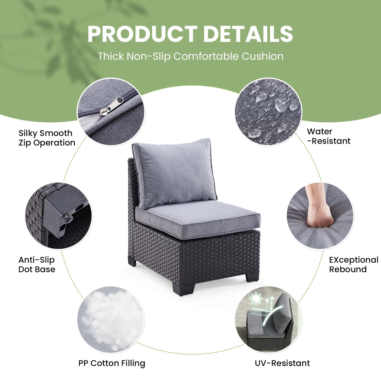 Farini Patio Sectional Sofa Set Outdoor Furniture Weatherproof