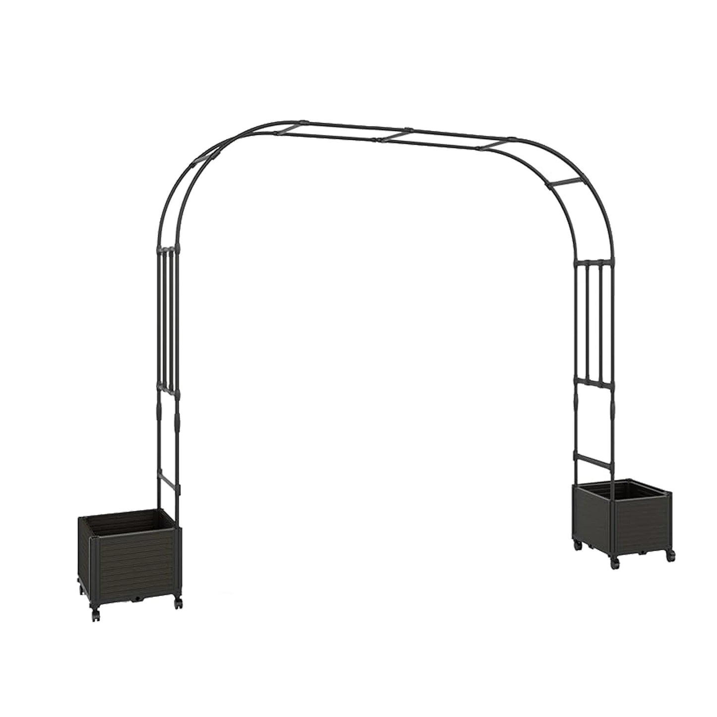 Wicker Arch Trellis With Planter Box On Wheels Garden Arbor