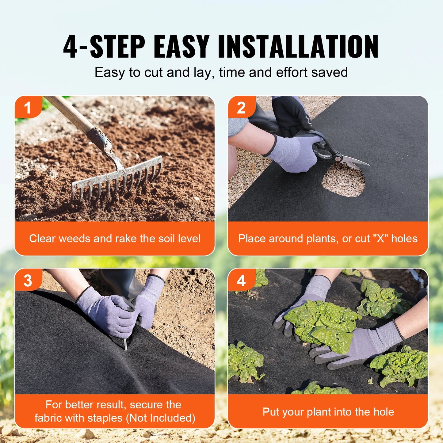 SucceBuy Non Woven Geotextile Landscape Fabric Weed Barrier