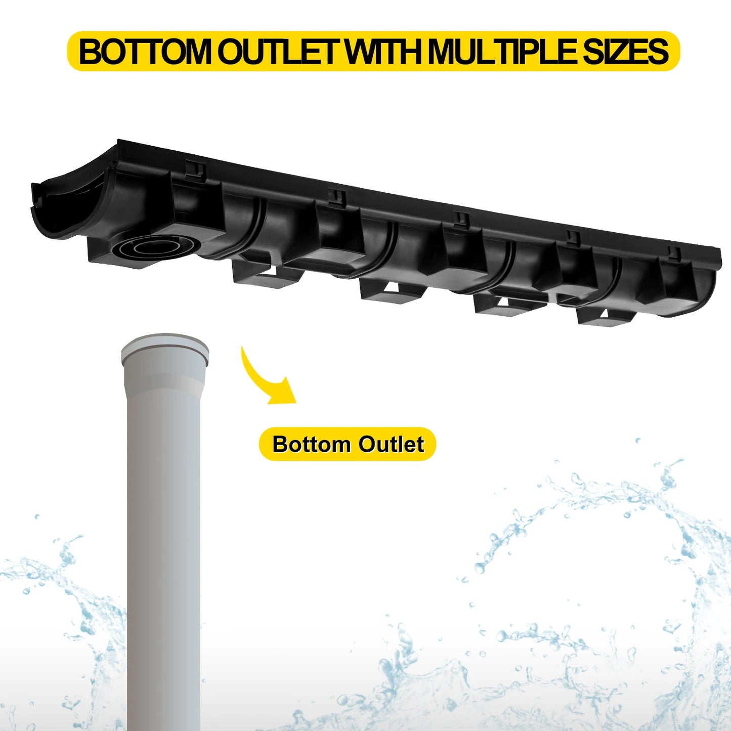 HDPE Drainage Trench Channel Drain With Plastic Grate For Driveway