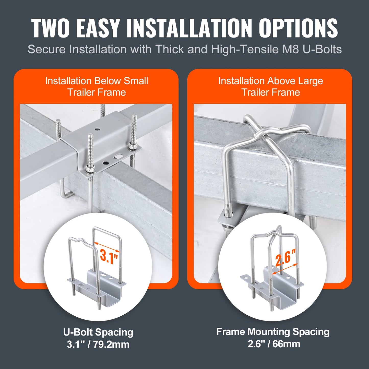 SucceBuy Boat Trailer Guide Poles 2 Pack Rustproof Galvanized Steel