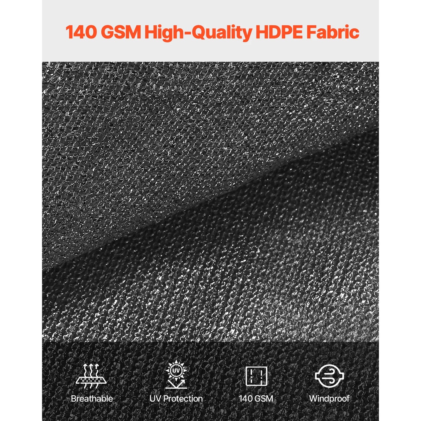 SucceBuy 90 Percent Sun Shade Cloth HDPE 140 GSM For Pergola Outdoor Privacy