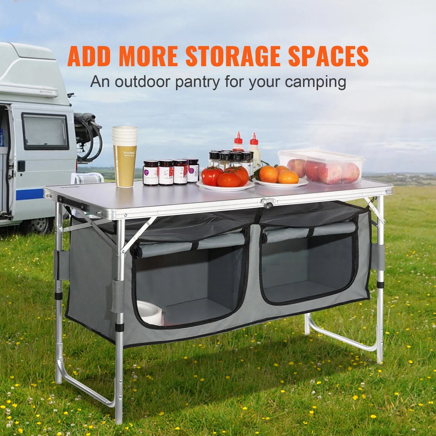 VEVOR Folding Camping Kitchen Table For Outdoor Cooking And Travel