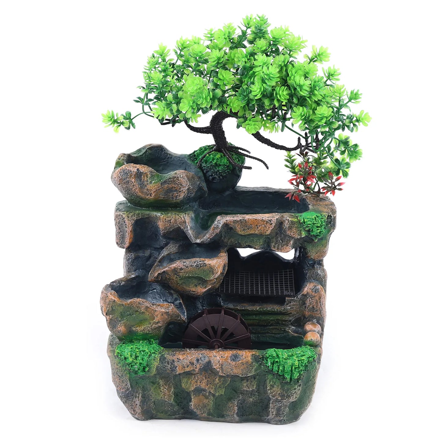 Indoor Water Fountain With LED Lights Zen Desktop Tabletop Decor